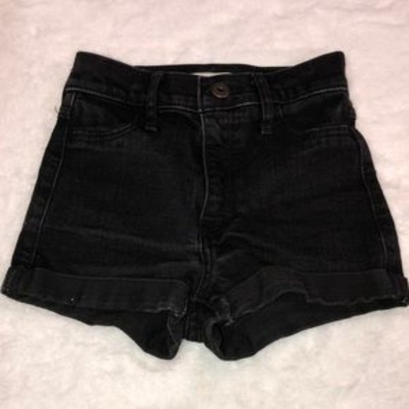 Abercrombie Kids Black Cuffed High Waisted Short - Picture 1 of 1